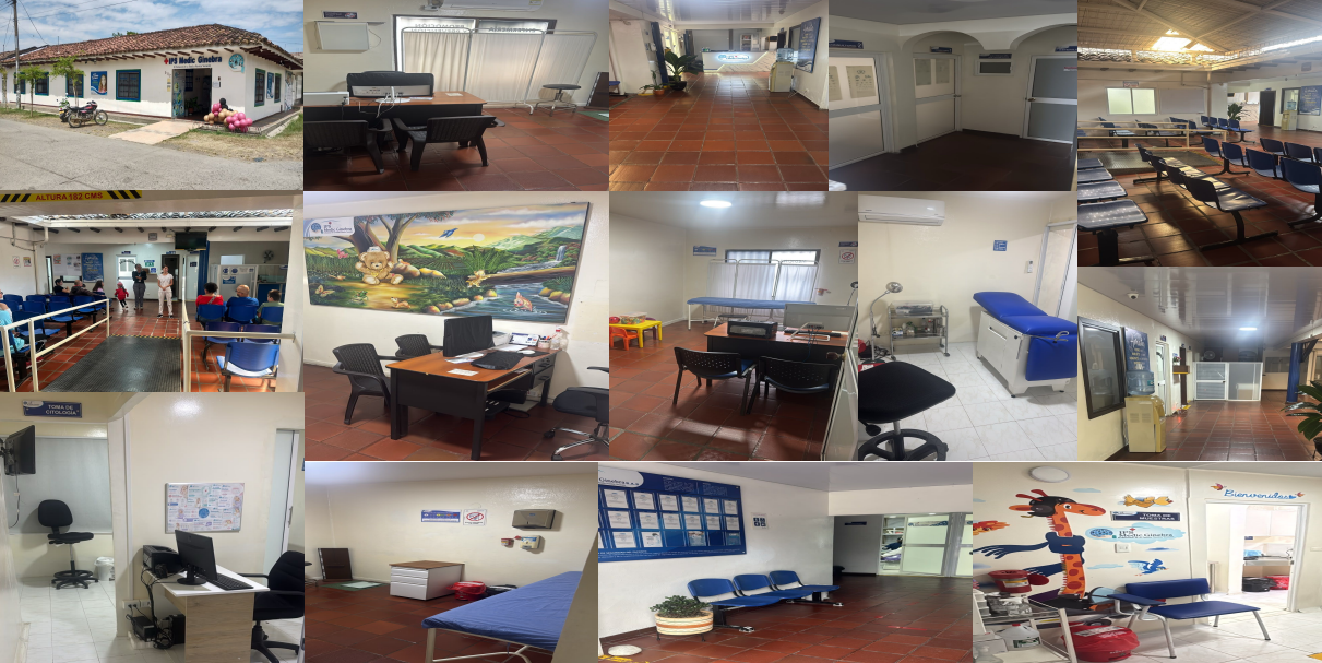Collage de las instalaciones y áreas de atención de IPS Medic Ginebra
